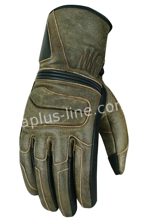 Handschoen Alpha Styling Retro Brown Leather S - AE-trading