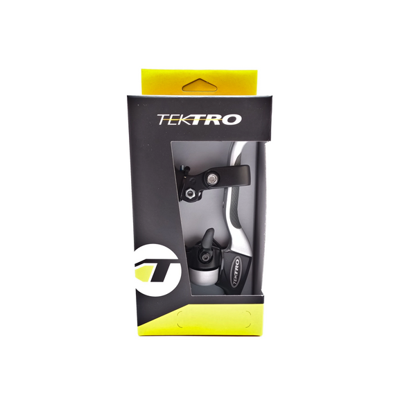 Tektro CL530TS+CL533RT Rollerbrake remgreepset 4-vinger zwart/satijn met bel (hangverpakking) - AE-trading