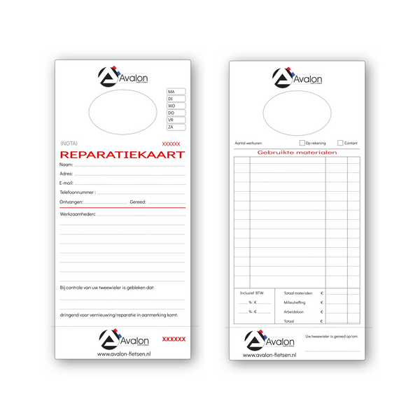 Avalon Reparatiekaarten. 250 stuks, genummerd - AE-trading