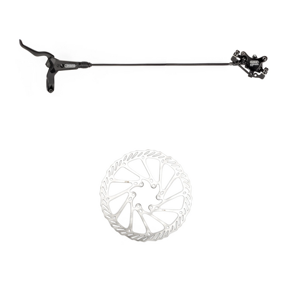 Hydraulisch schijfremsysteem HP4000 LINKS 1700mm mineraalolie met dubbele zuigers incl. Ø160mm remschijf, remblokken, remklauwadapter, insert, olijfje - AE-trading