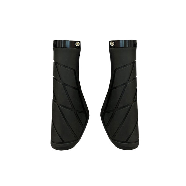 FALKX Crips handvatten ergonomisch, per set. Lengte 140/140mm, PVC/rubber, zwart met aan één zijde een klembout (Werkplaatsverpakking) - AE-trading