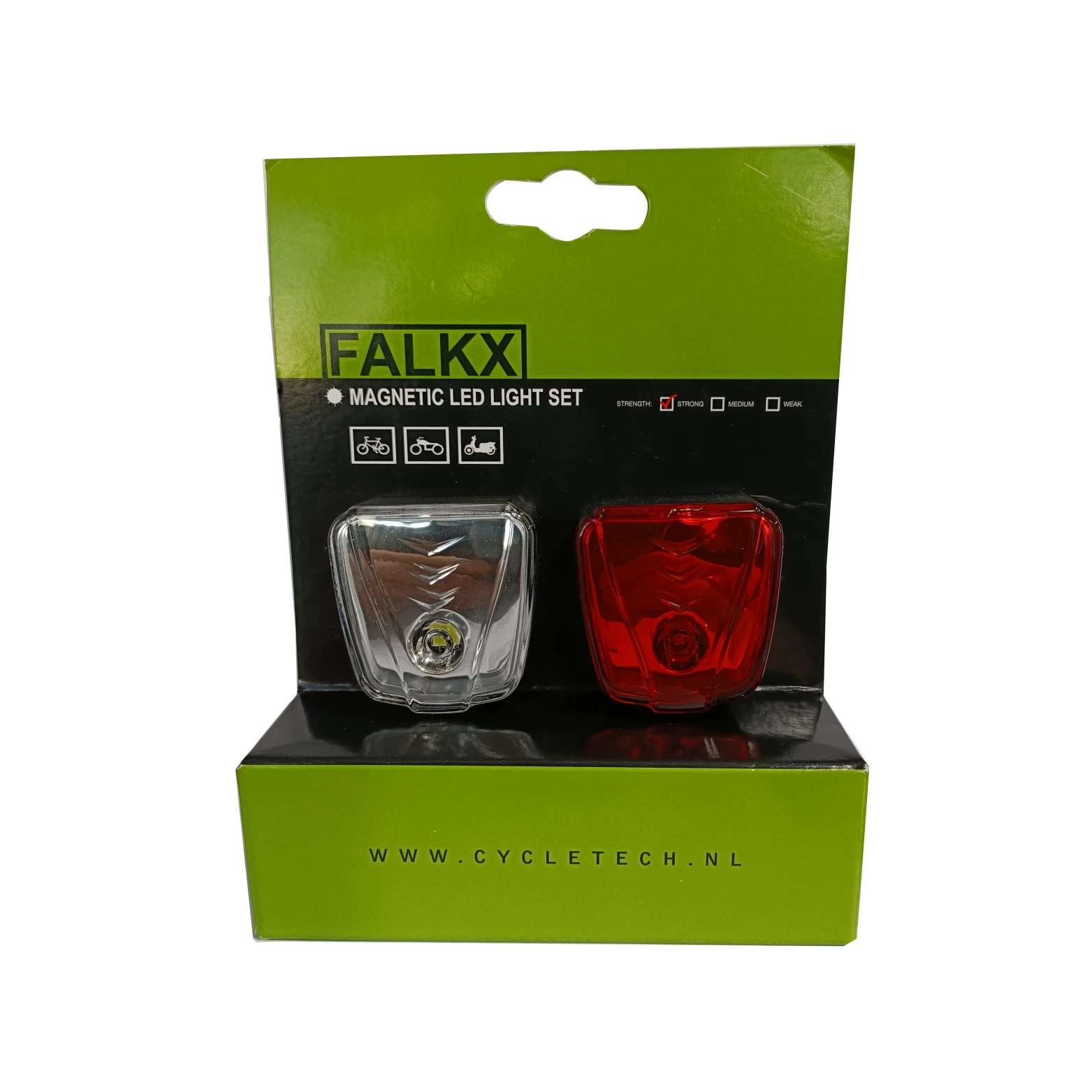 FALKX Magnet verlicthing. Set voor en achter. 0.5W led (hangverpakking) AE-trading