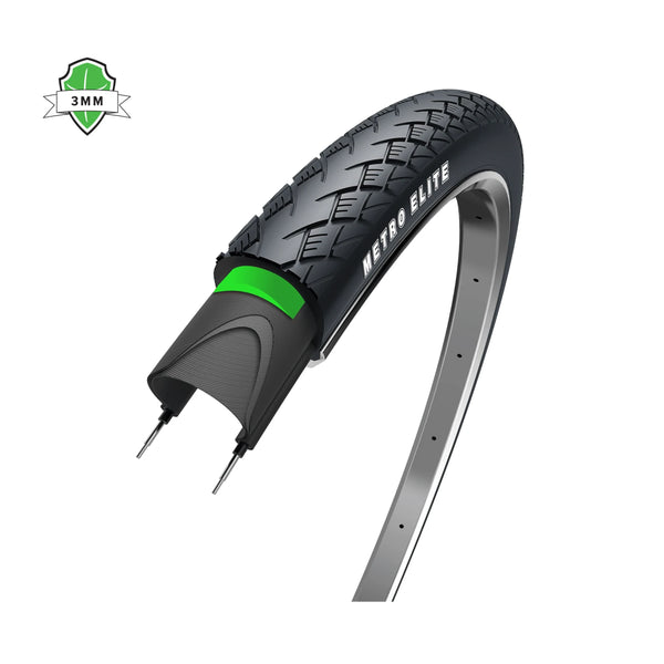 Buitenband: WOLFF Metro Elite (3mm ant-ilek) kleur: zwart met reflectie Maat: 28x1.60 , ETRTO 42-622 - AE-trading