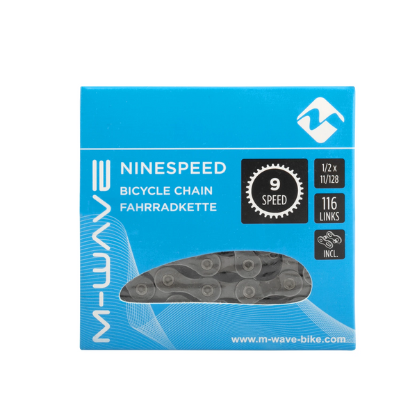 M-Wave ketting 9-speed, 1/2x11/128 116L grijs (hangverpakking) - AE-trading
