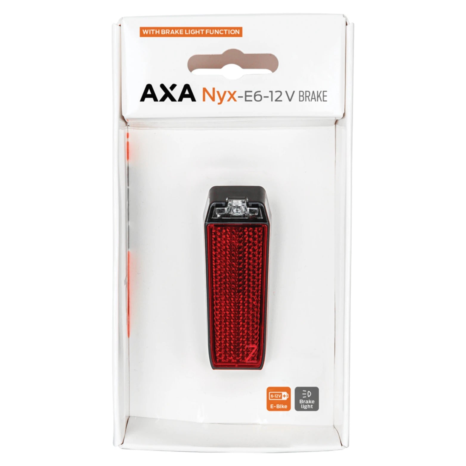 Axa Nyx E-bike 6-12 LED achterlicht, Spatbordmontage. met remlicht functie dmv geïntegreerde versnellingssensor (hangverpakking) - AE-trading