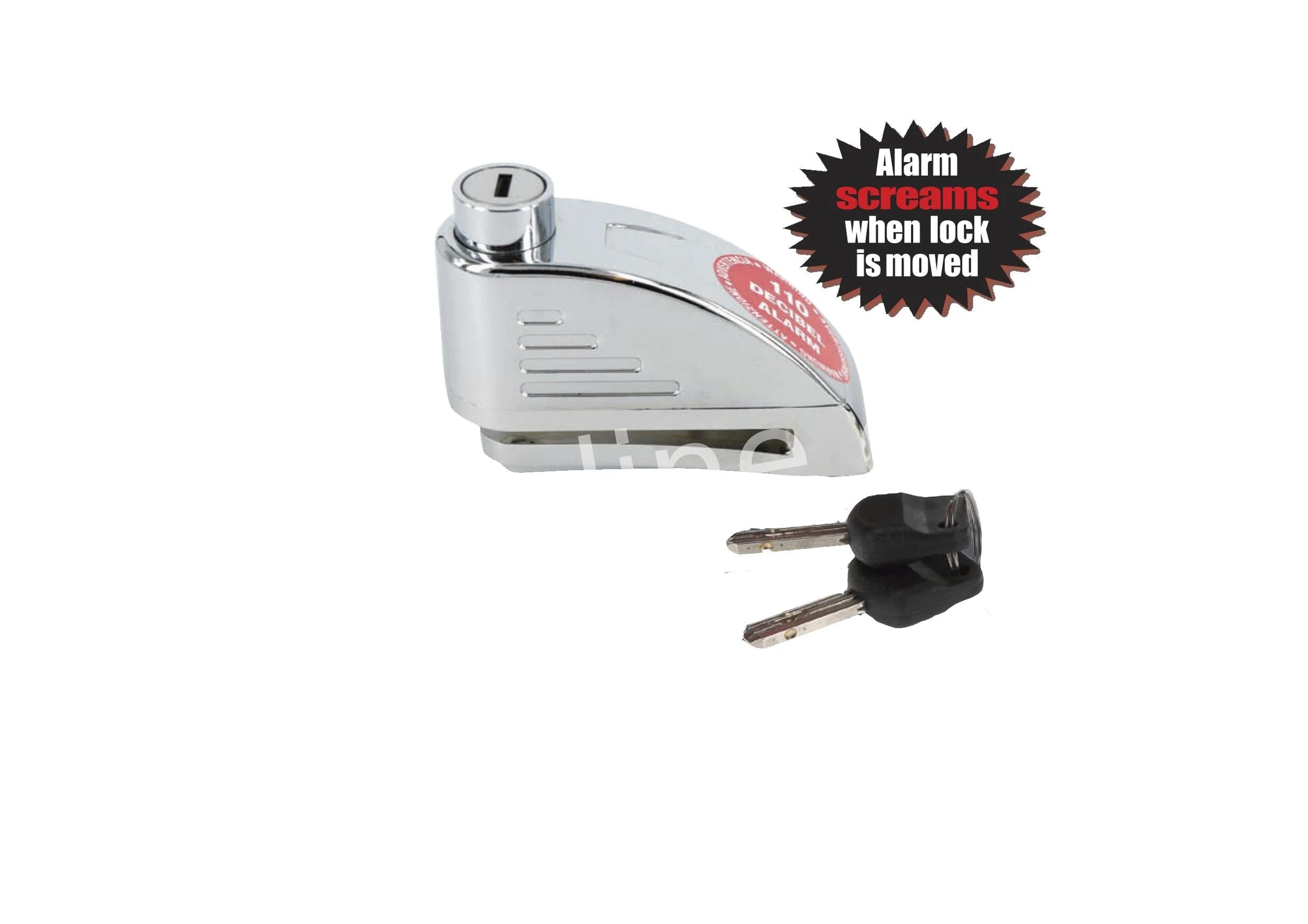 Schijfremslot Top Lock Chroom 5.5 Mm Met Alarm AE-trading