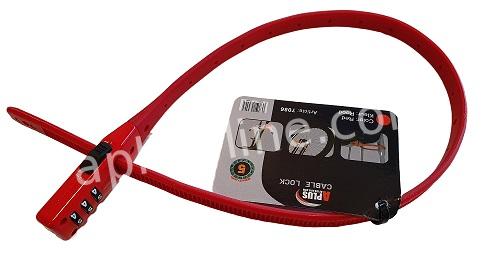 Kabelslot Rood Met Cijfercode Tbv Helm, Kickstep - AE-trading