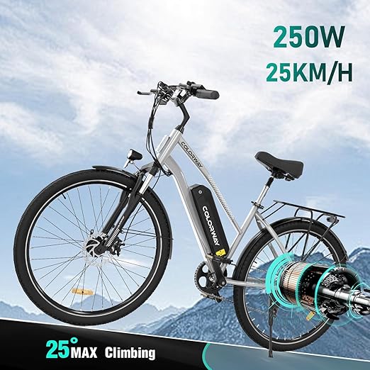 Colorway BK27 Elektrische Fiets - 28 Inch - 250W- 36V 12Ah - 7 Versnellingen - Blauw AE-trading