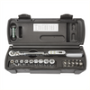 M-Wave digitale Momentsleutel, instelbaar 3~60Nm, voor 3/8" aansluiting. 20 delig, inclusief doppenset, Torx / inbus bitjes en kunststof opbergkoffer - AE-trading