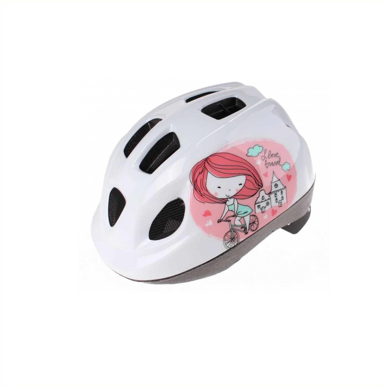 Polisport Princess Kinderfietshelm XS (46/53 cm) - Wit/Roze AE-trading