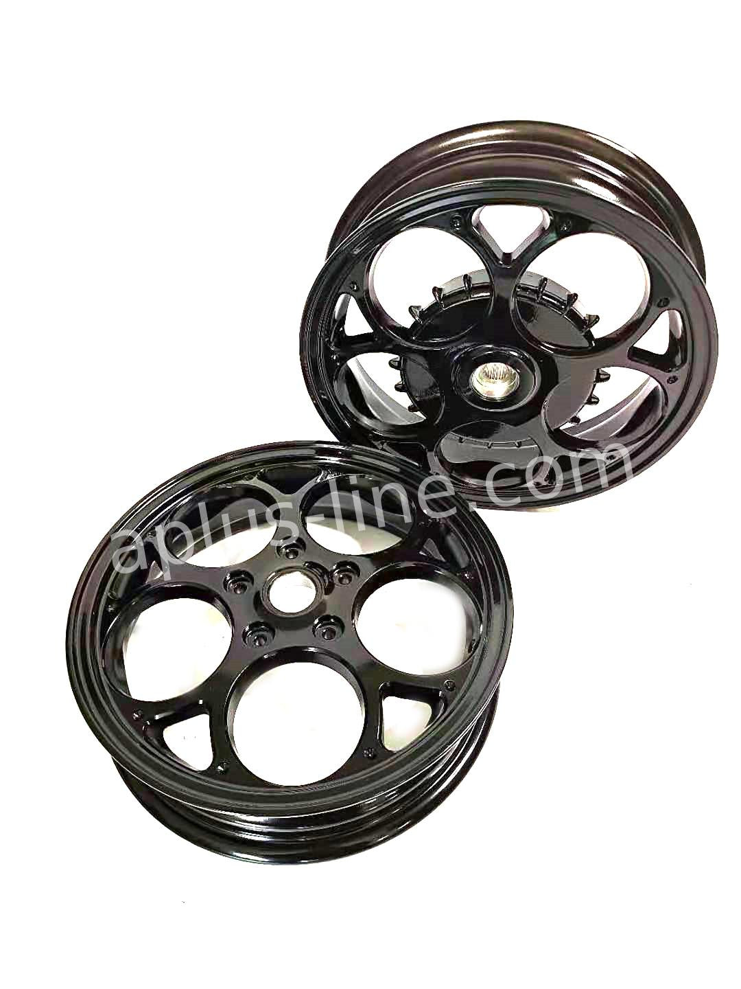 Velgen Set Aplus (Voor + Achter) Passend Op Vespa Primavera/Sprint Shiny Black /Shiny Black Edition - AE-trading