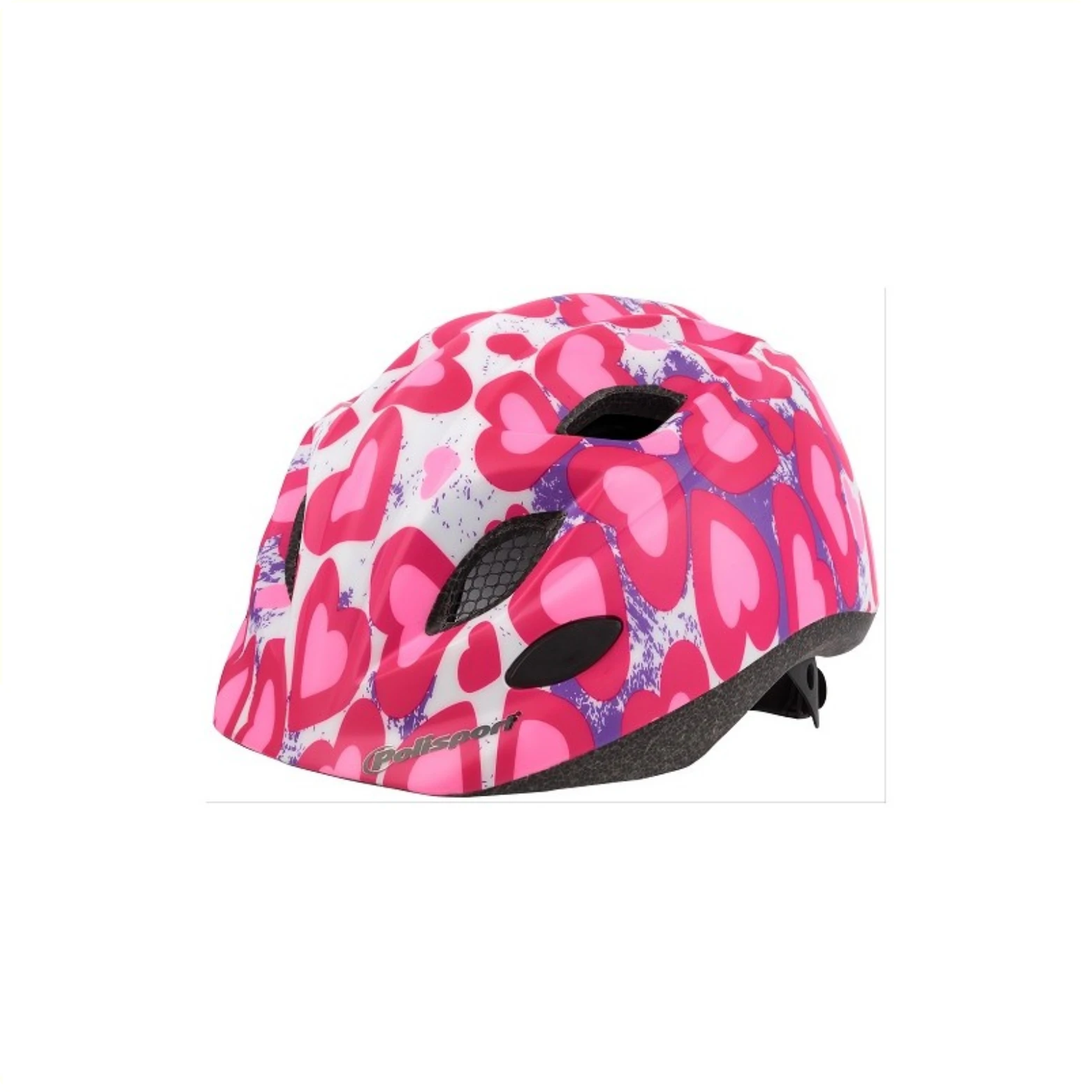 Polisport kinderhelm Glitterhearts. maat: S (52/56 cm), kleur: roze - AE-trading