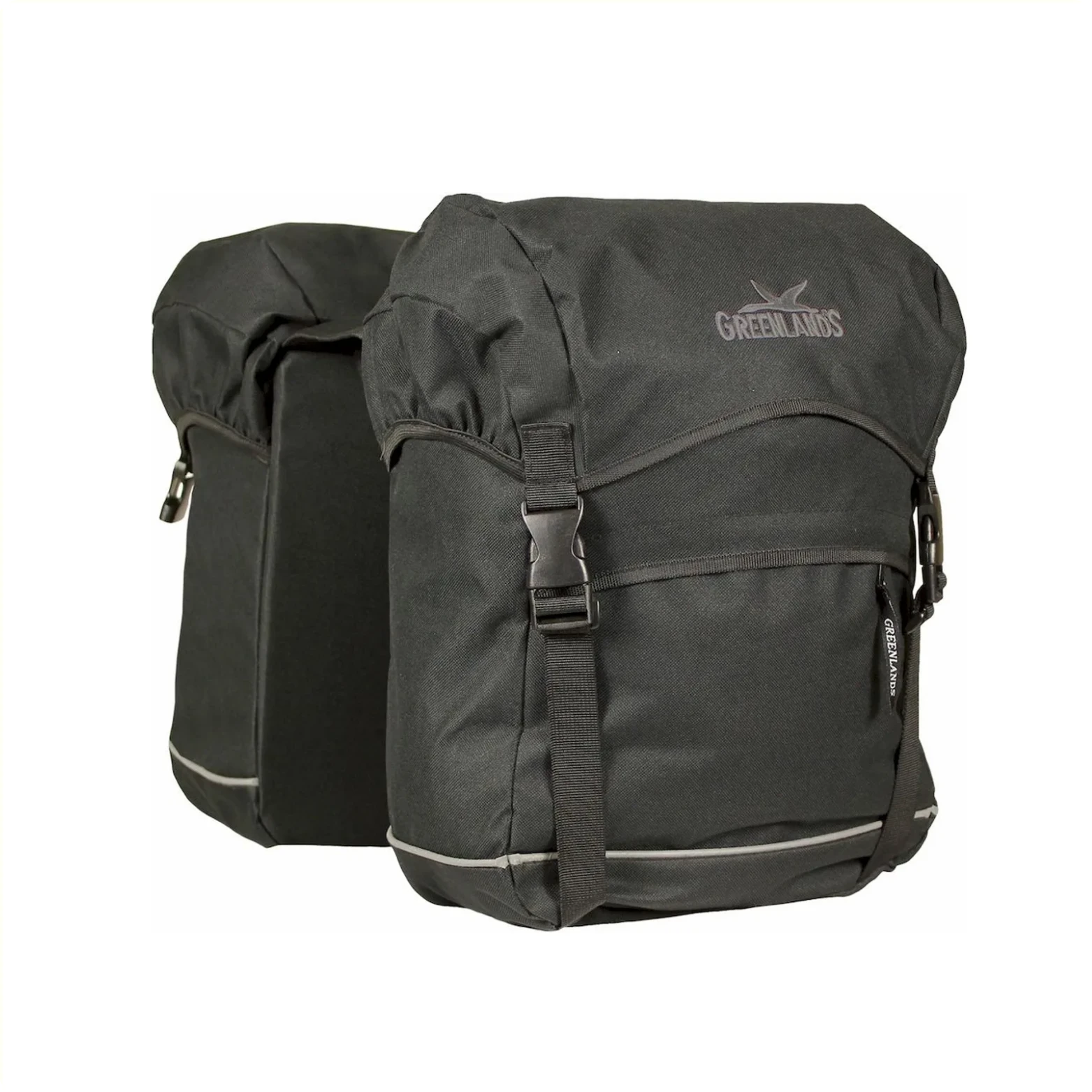 Greenlands Dubbele Reistas, 2x30x37x17 cm, 20L, Zwart, Geschikt voor Standaard Bagagedragers AE-trading