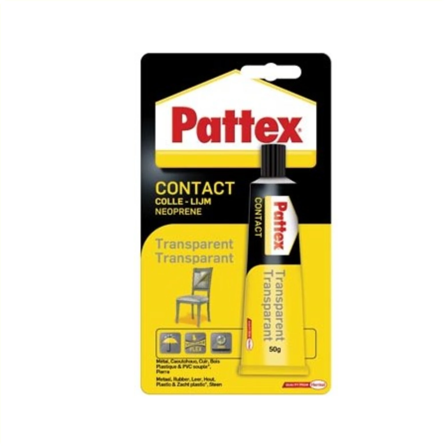 Patex contactlijm 50gr transparant - AE-trading
