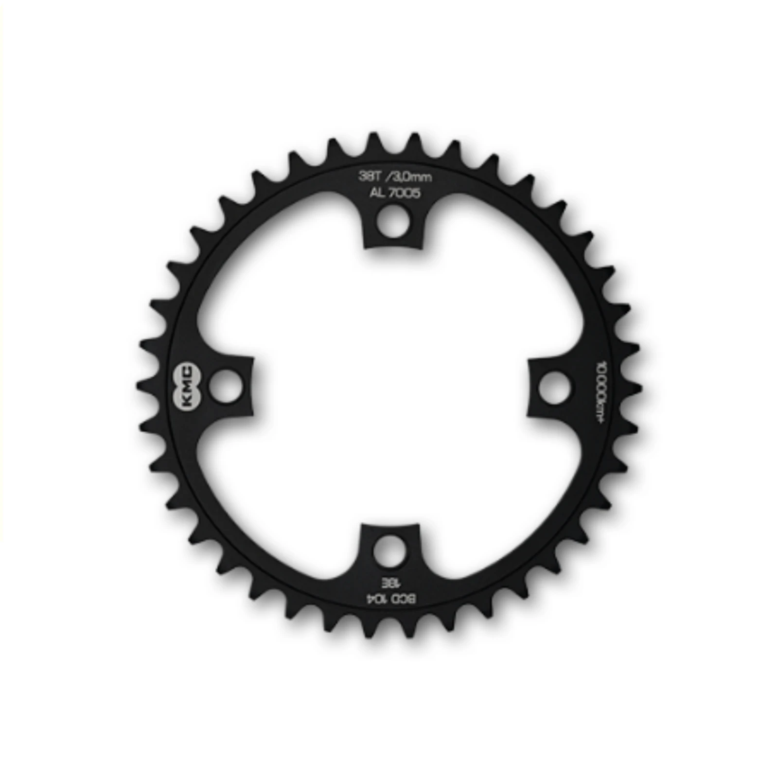 KMC tandwiel 38T, aluminium 1/2x1/.BCD 104mm. kettinglijn 3.0mm single speed - AE-trading