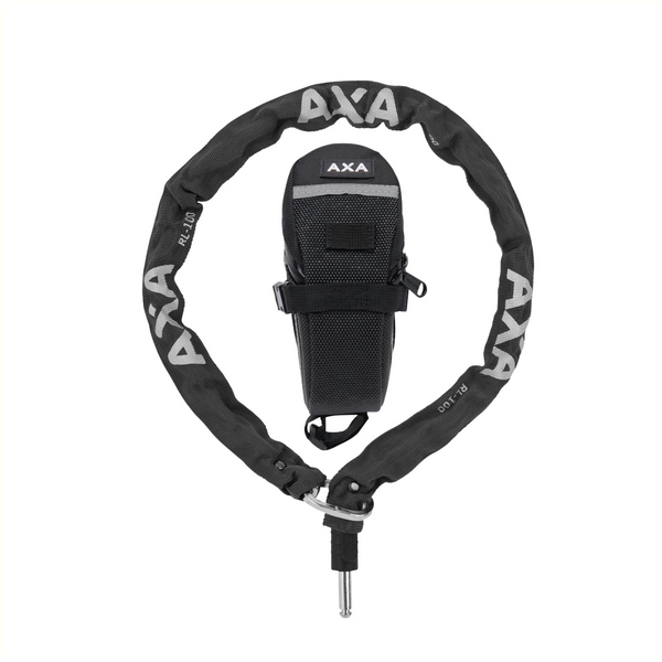 Axa RLC 100 insteekketting voor AXA Defender, Solid Plus en Victory ringslot. incl opbergtas. lengte 100 cm schakels 5.5mm. Diameter plug-in pin 10mm (hangverpakking) - AE-trading