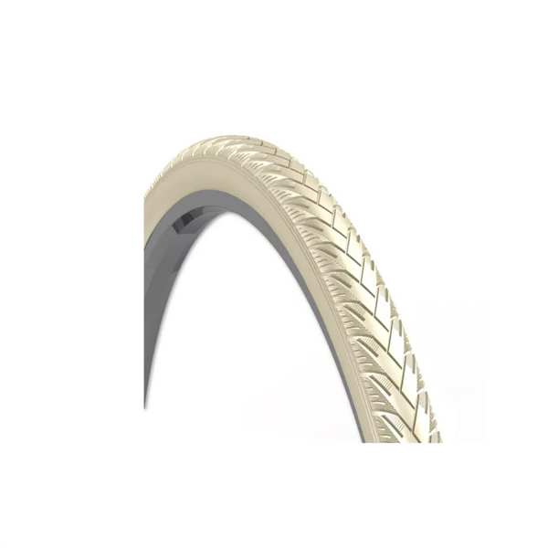 Buitenband: Rexway Mencos (1mm anti-lek) Kleur: creme met reflectie Maat: 28x1 5/8x1 3/8,700x35C ETRTO 37-622 - AE-trading