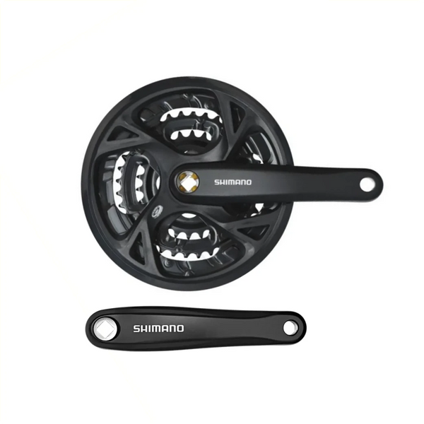 Shimano crankstel FC-M371, cranklengte 170mm 9-speed, 48/36/26T Kettingscherm compatibel, -5mm (werkplaatsverppaking) - AE-trading