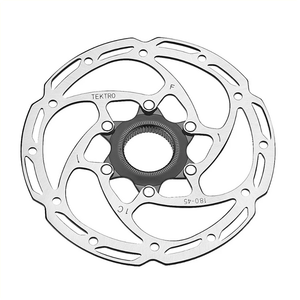 Tektro schijfrem rotor TR180-45 ø180x2.35mm, zilver Centerlock - AE-trading