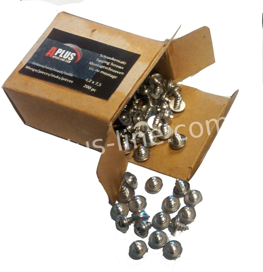 Schroeven Bevestiging Kentekenplaat (Be) 200 St - AE-trading