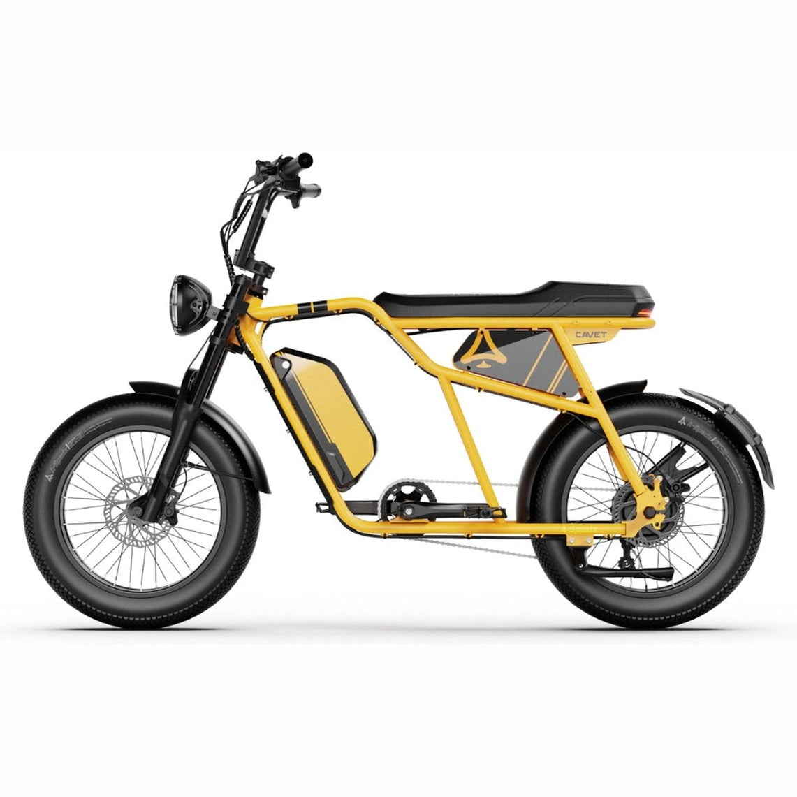 A-Spadz CAVET Air - Fatbike - 20 Inch - 250W Motor - 7 Versnellingen - 100 km Actieradius - Hydraulische Schijfremmen - Geel