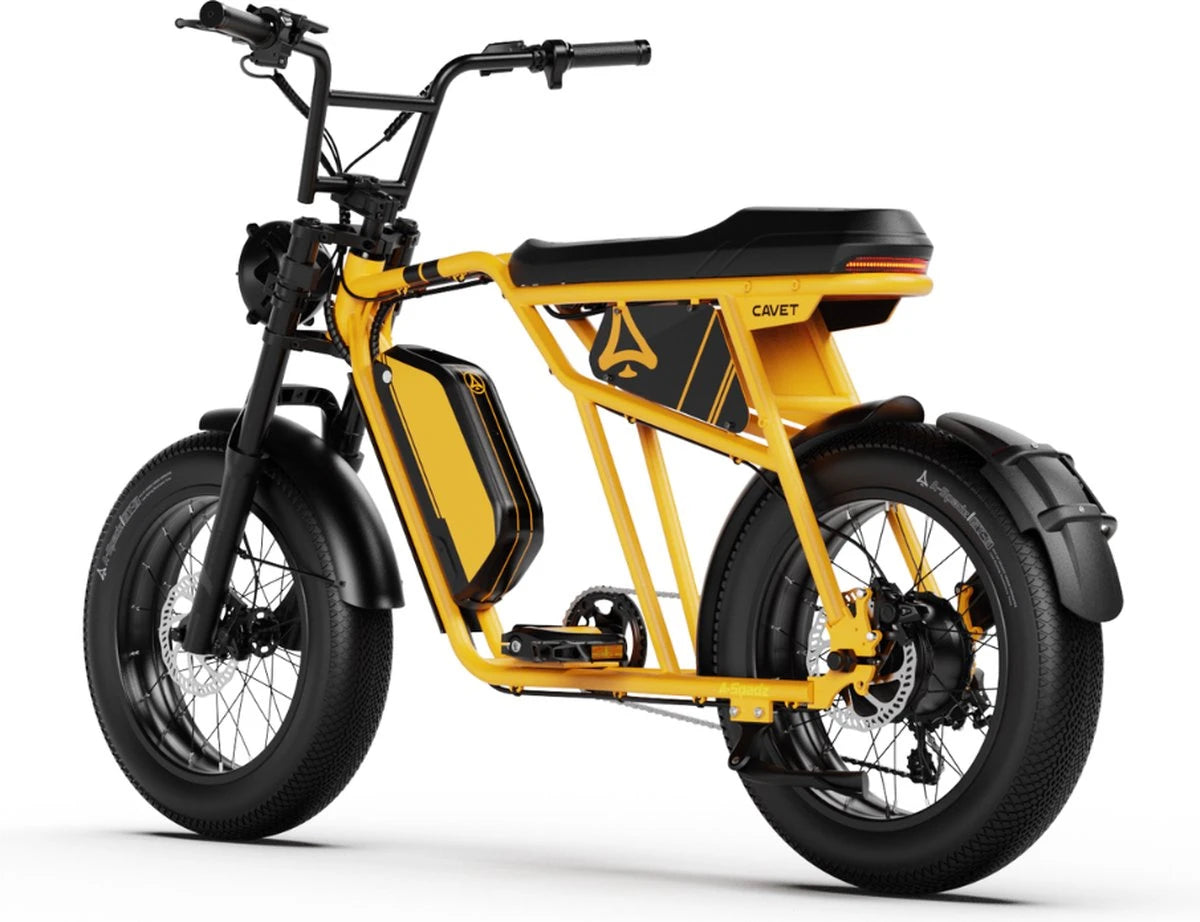 A-Spadz CAVET Air - Fatbike - 20 Inch - 250W Motor - 7 Versnellingen - 100 km Actieradius - Hydraulische Schijfremmen - Geel - AE-trading