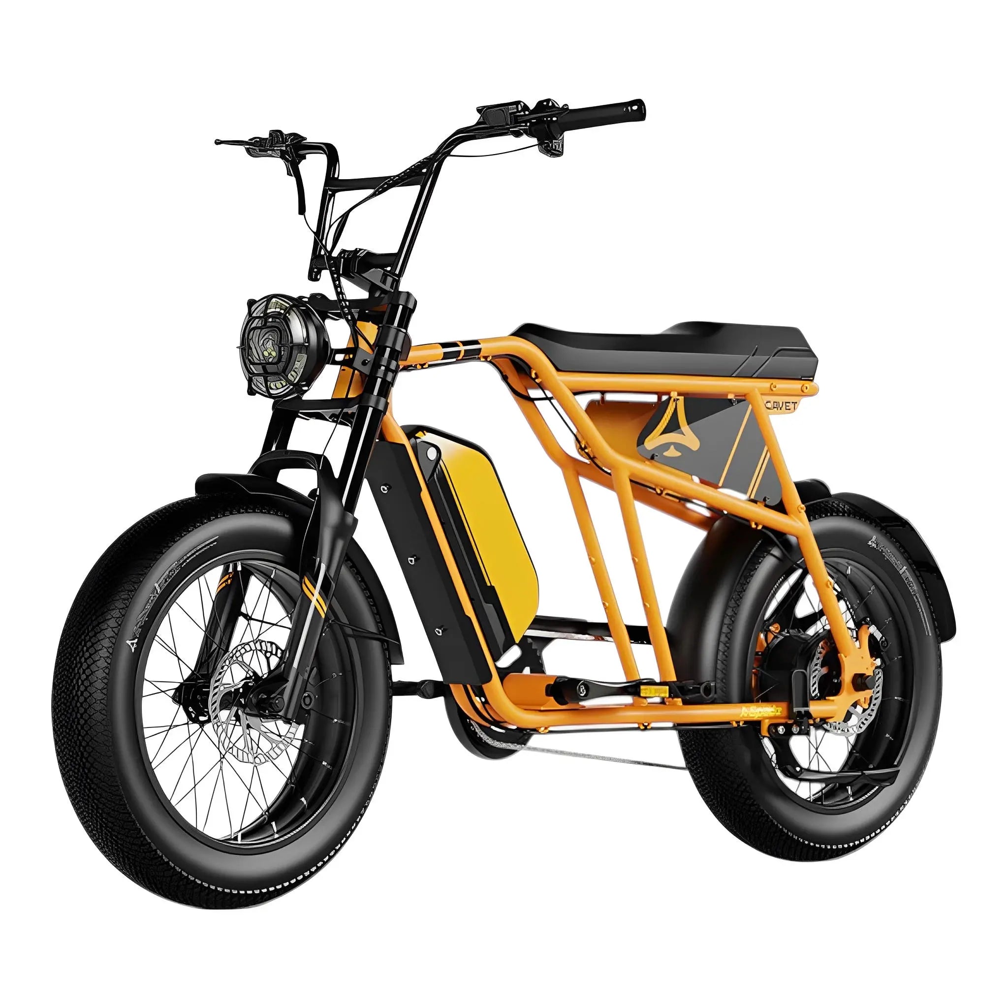 A-Spadz CAVET Air - Fatbike - 20 Inch - 250W Motor - 7 Versnellingen - 100 km Actieradius - Hydraulische Schijfremmen - Geel - AE-trading