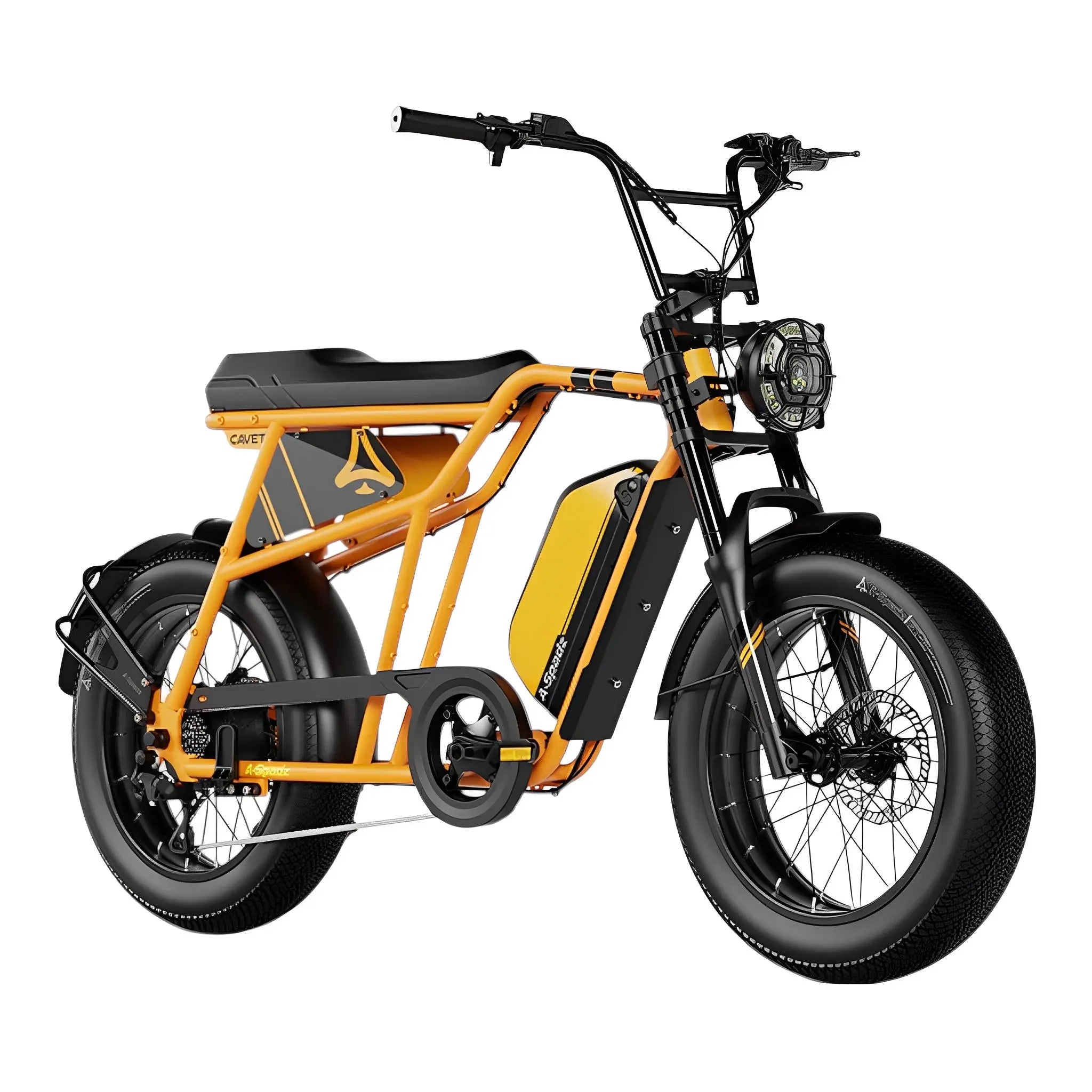 A-Spadz CAVET Air - Fatbike - 20 Inch - 250W Motor - 7 Versnellingen - 100 km Actieradius - Hydraulische Schijfremmen - Geel - AE-trading