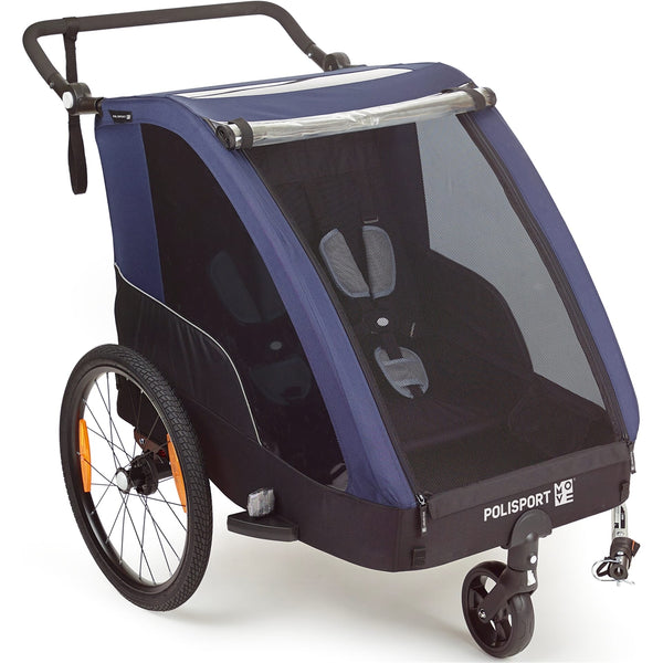 Polisport kids trailer voor fietsen en wandelen grey / blue - AE-trading
