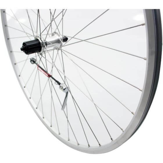 Roland achterwiel 28 x 1 uitval cass 9v Race zilver RVS spk - AE-trading