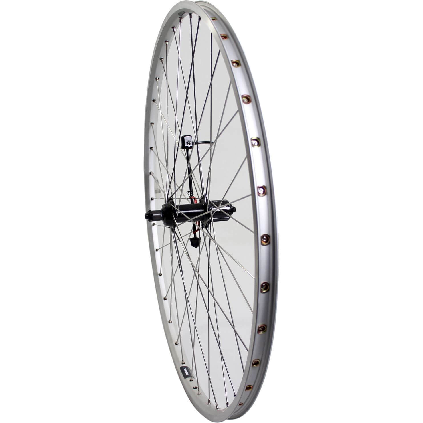 Roland achterwiel 28 uitval cass 7v ZAC19 zilver RVS spk - AE-trading
