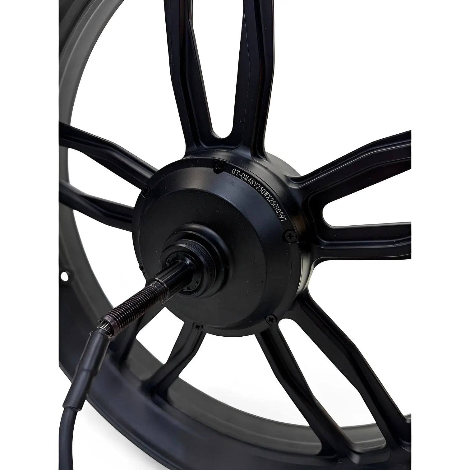 Achtervelg met motor 250W — QmWheel V20/S20 Pro & C28, zwarte kabel - AE-trading