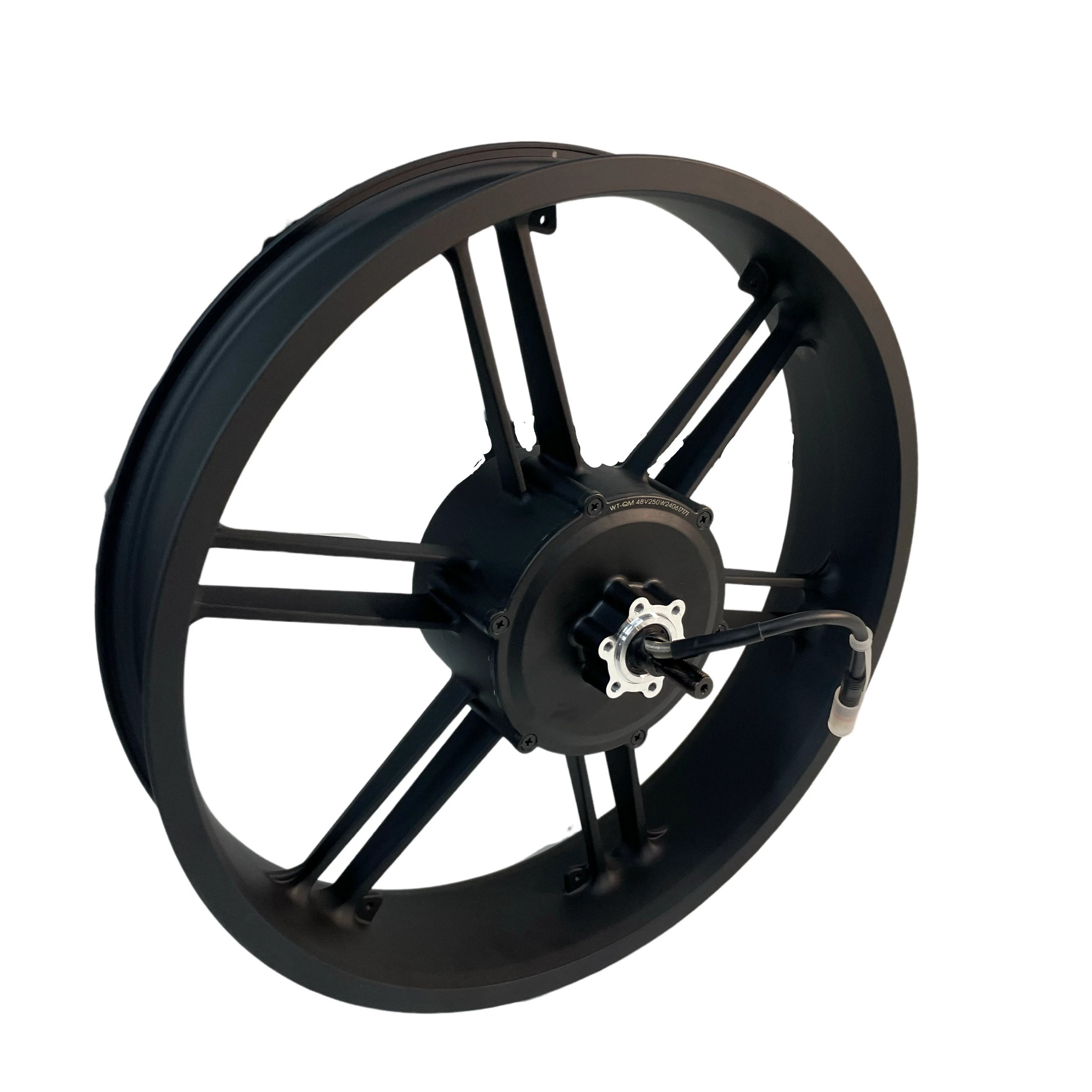 Achtervelg met motor V20 Fatbike 250W Kabel aan Linkerzijde Zwarte kabel - AE-trading