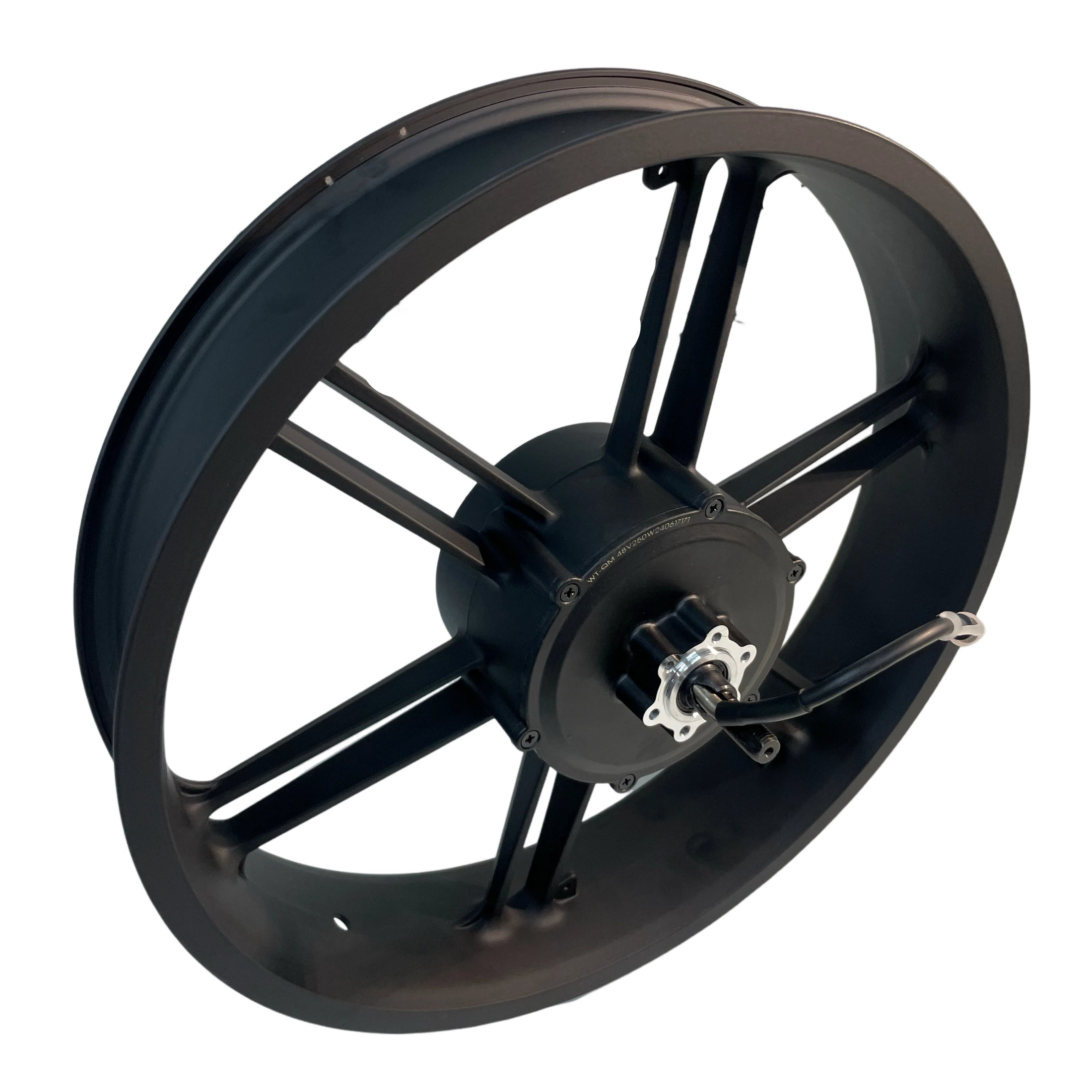 Achtervelg met motor V20 Fatbike 250W Kabel aan Linkerzijde Zwarte kabel - AE-trading