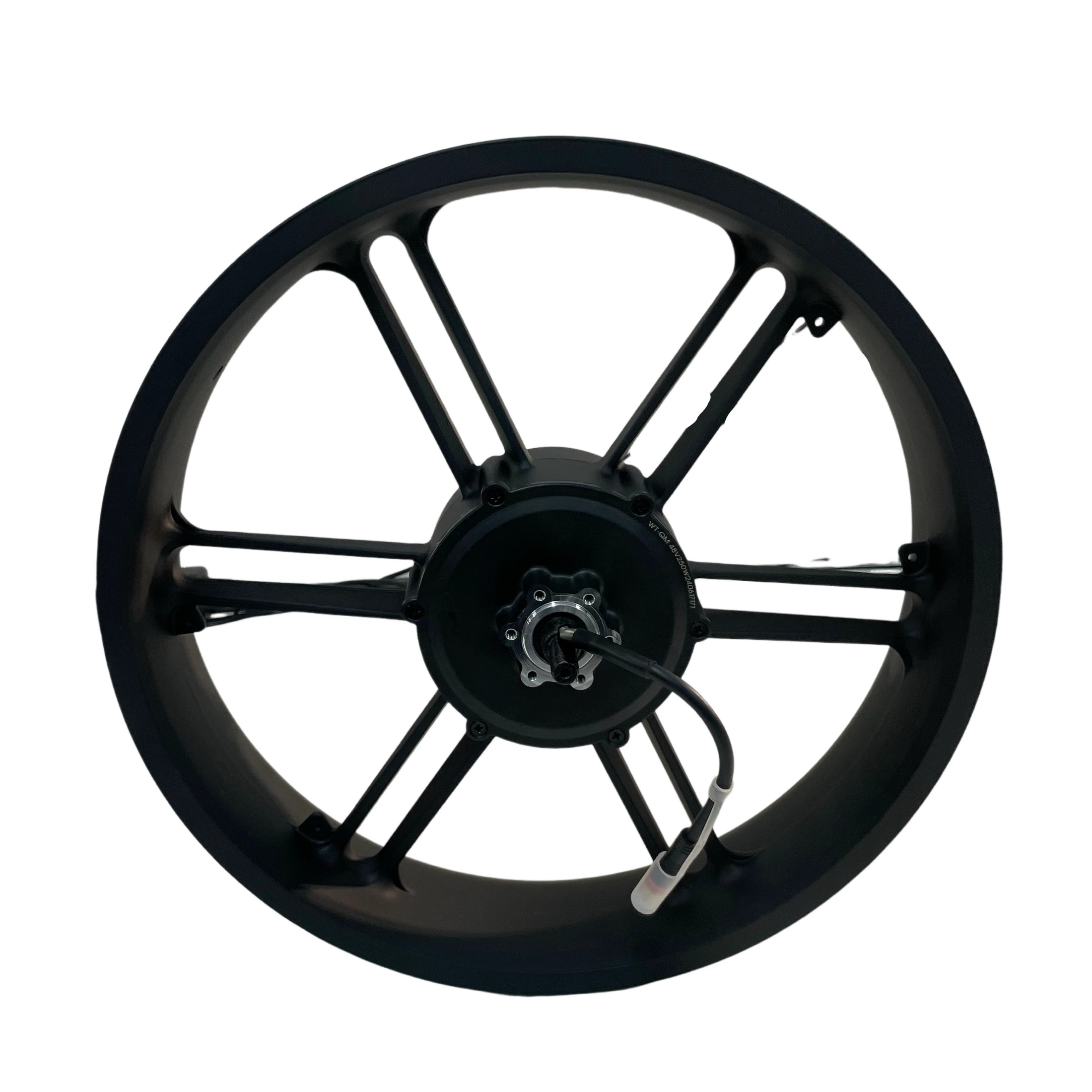 Achtervelg met motor V20 Fatbike 250W Kabel aan Linkerzijde Zwarte kabel - AE-trading