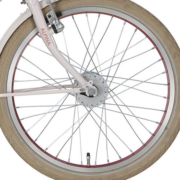 Alpina voorwiel 20 naafdynamo J20 copper zink spk - AE-trading