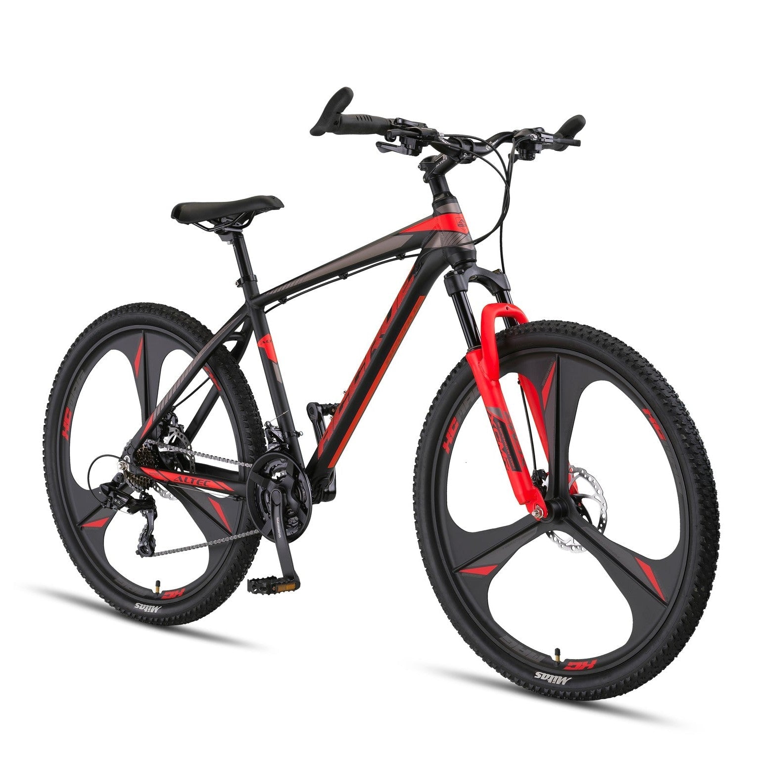 Altec Accrue 27.5 Inch Mountainbike - Black / Red - Jongensfiets - AE-trading