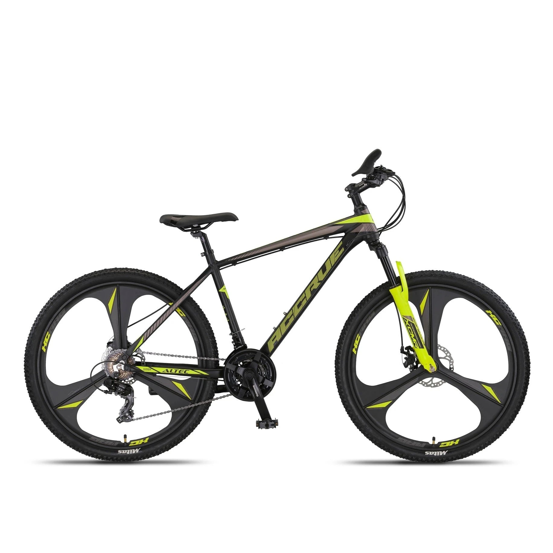 Altec Accrue 27.5 Inch Mountainbike - Black / Yellow - Jongensfiets - AE-trading