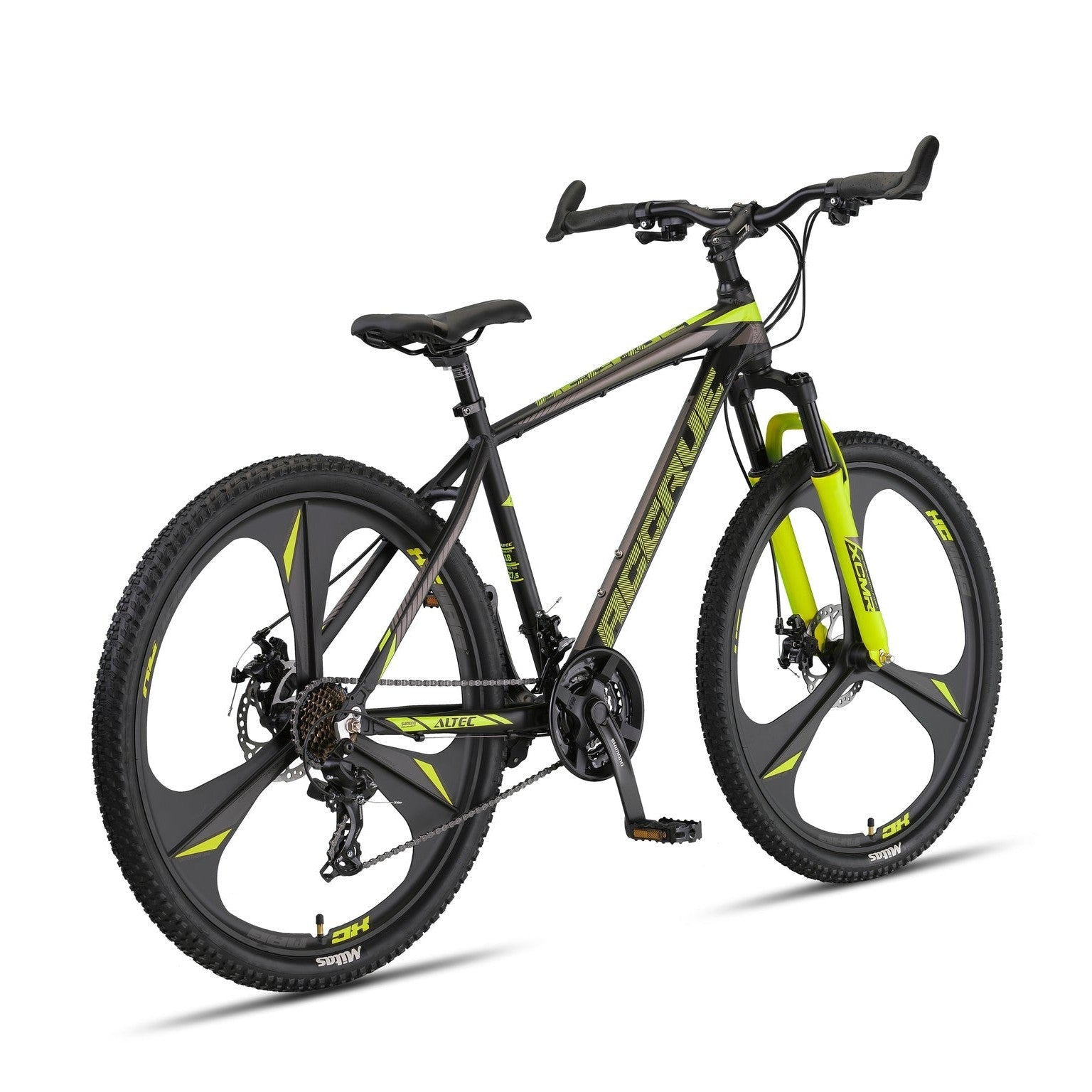 Altec Accrue 27.5 Inch Mountainbike - Black / Yellow - Jongensfiets - AE-trading