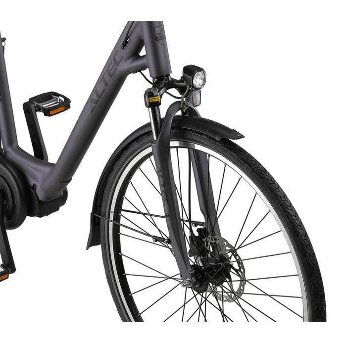 Altec Atlanta Elektrische Fiets 28 inch – 49 cm – 518Wh – Middenmotor 80Nm – Shimano Nexus 7 – Stain Silver – Hydraulische Schijfremmen - AE-trading