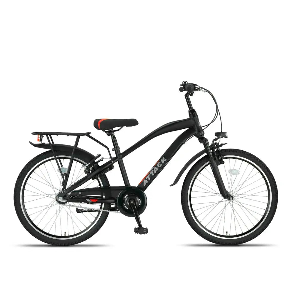 Altec Attack 24 inch Mountainbike - Zwart Zilver - Jongensfiets - AE-trading