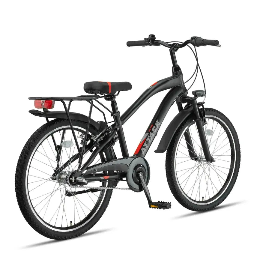 Altec Attack 24 inch Mountainbike - Zwart Zilver - Jongensfiets - AE-trading