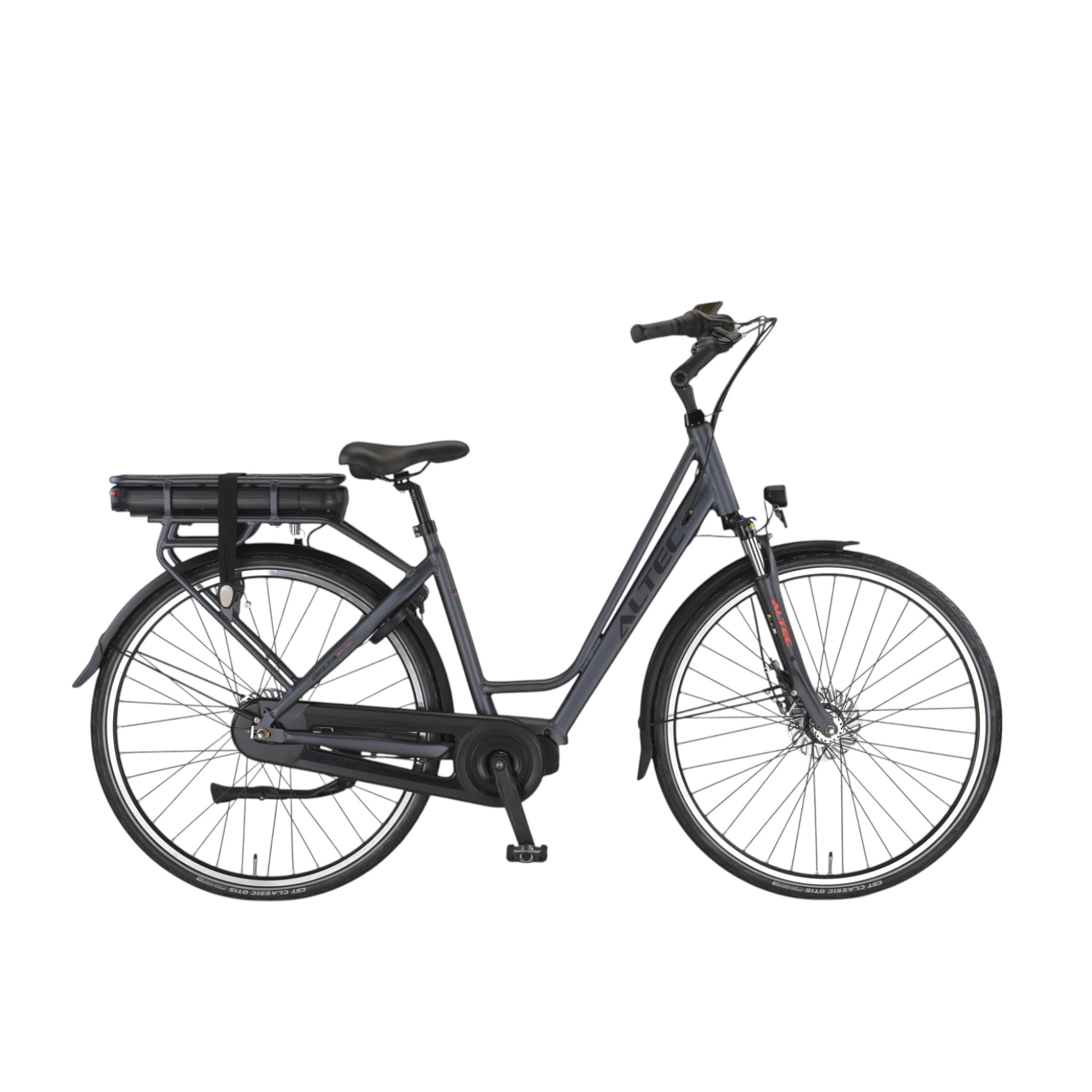 Altec Delta - Elektrische Fiets - Mat Grijs - 28 inch - 49 cm - Accu 518Wh (37V, 14Ah) - 80Nm Ananda Middenmotor - Shimano Nexus 7 Versnellingen - Rollerbrakes - AE-trading