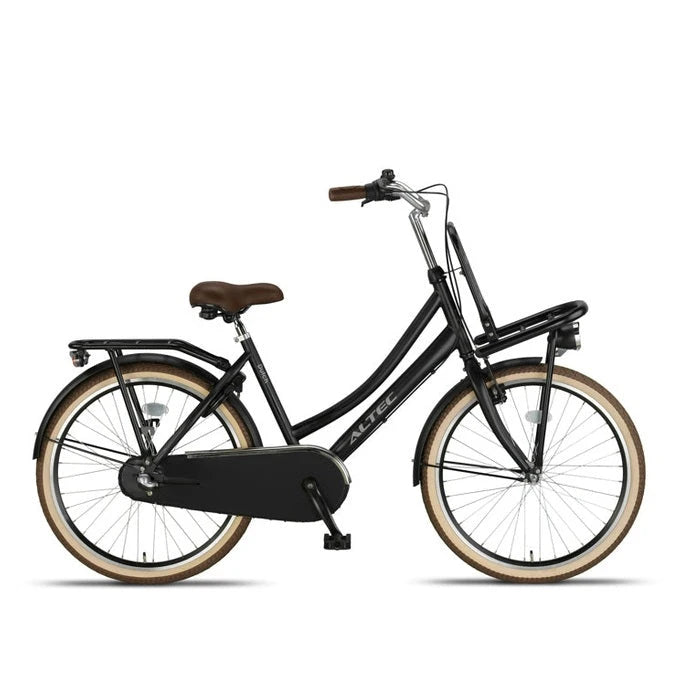 Altec Dutch 24 inch Meisjes transportfiets – Mat Zwart - AE-trading