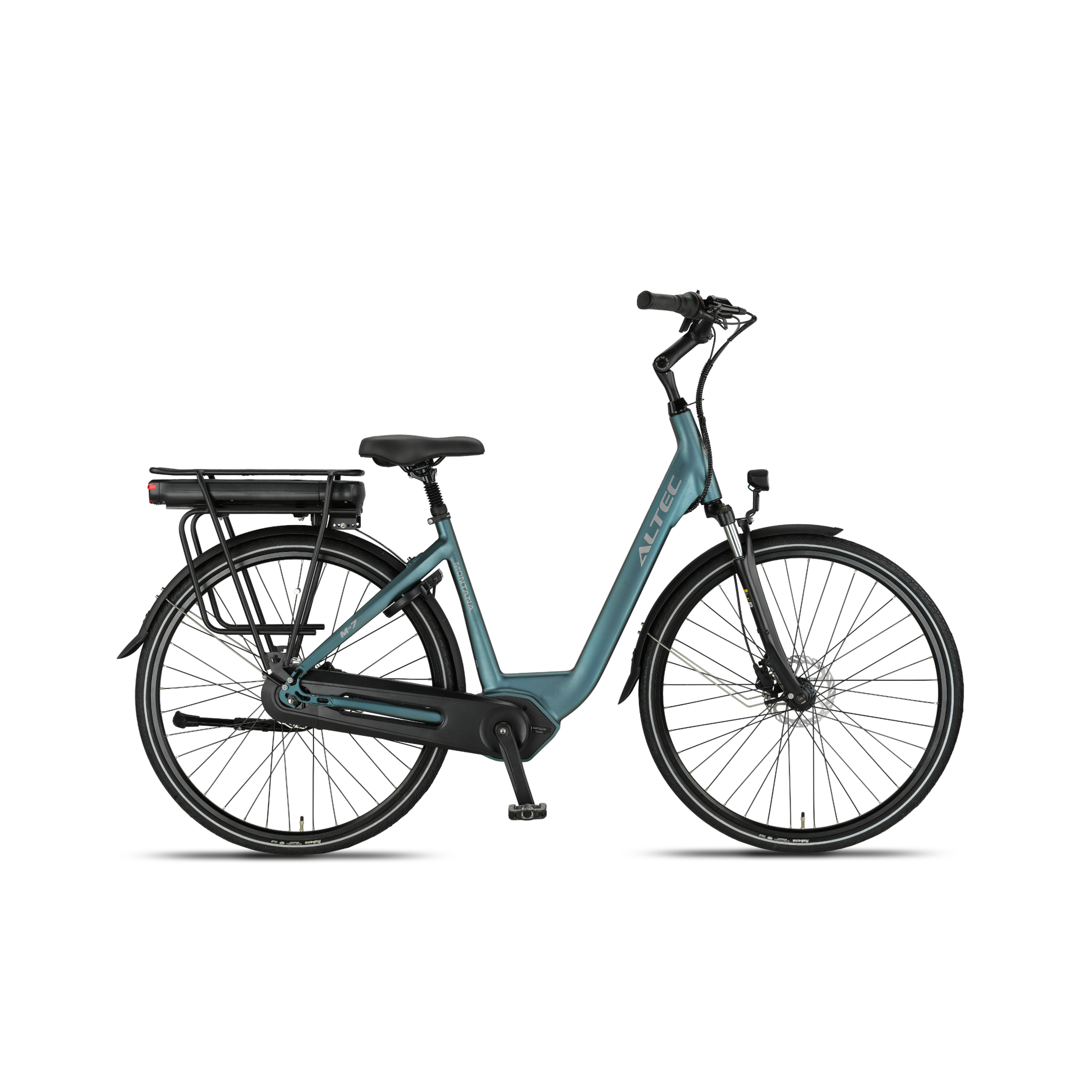 Altec Montana Next - Hydraulische Remmen - Elektrische Fiets - Diep Groen - 28 inch - Accu 518Wh (37V, 14Ah) - 250W (65Nm) Middenmotor - Shimano Nexus 7 Versnellingen - AE-trading