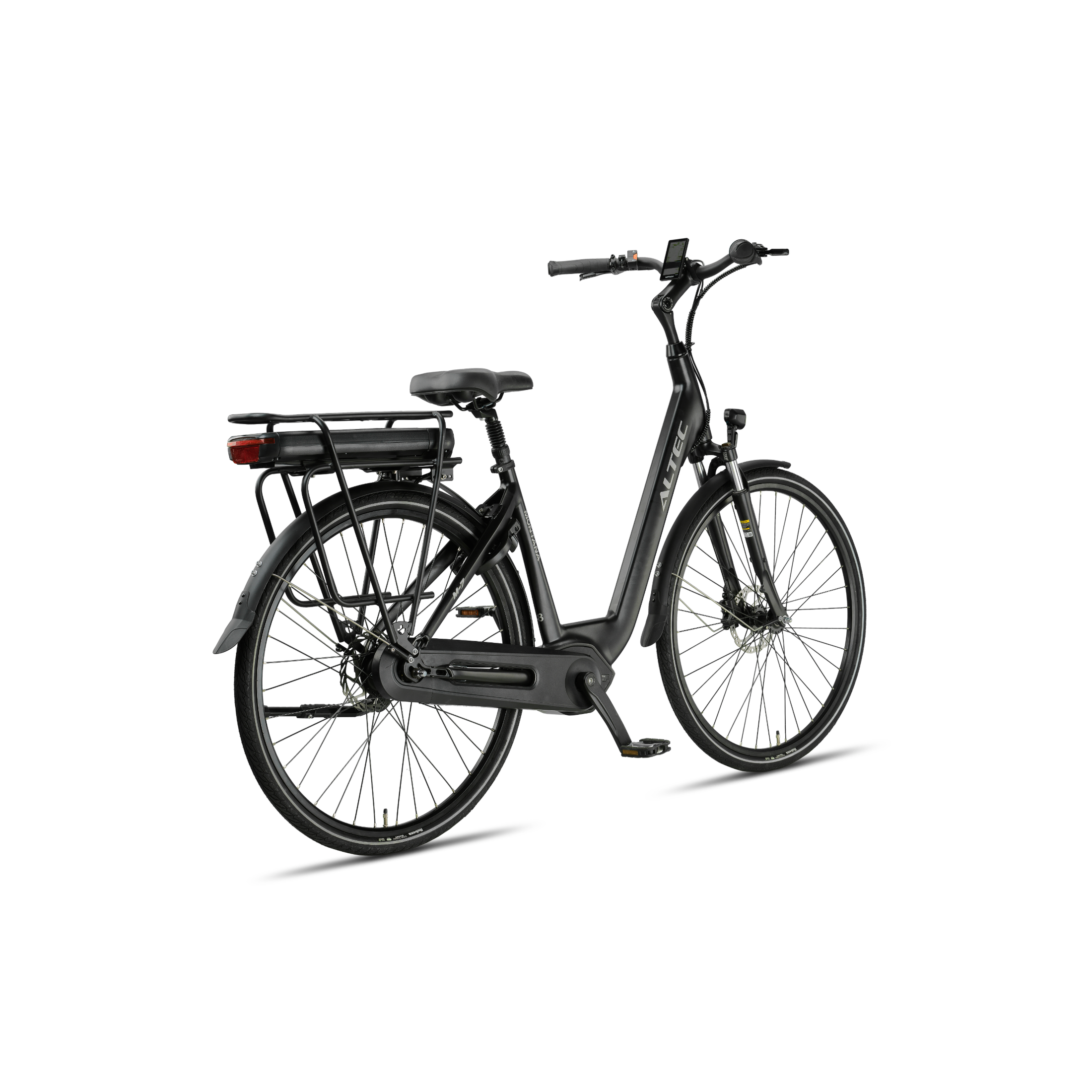 Altec Montana Next - Hydraulische Remmen - Elektrische Fiets - Mat Zwart - 28 inch - Accu 518Wh (37V, 14Ah) - 250W (65Nm) Middenmotor - Shimano Nexus 7 Versnellingen - AE-trading
