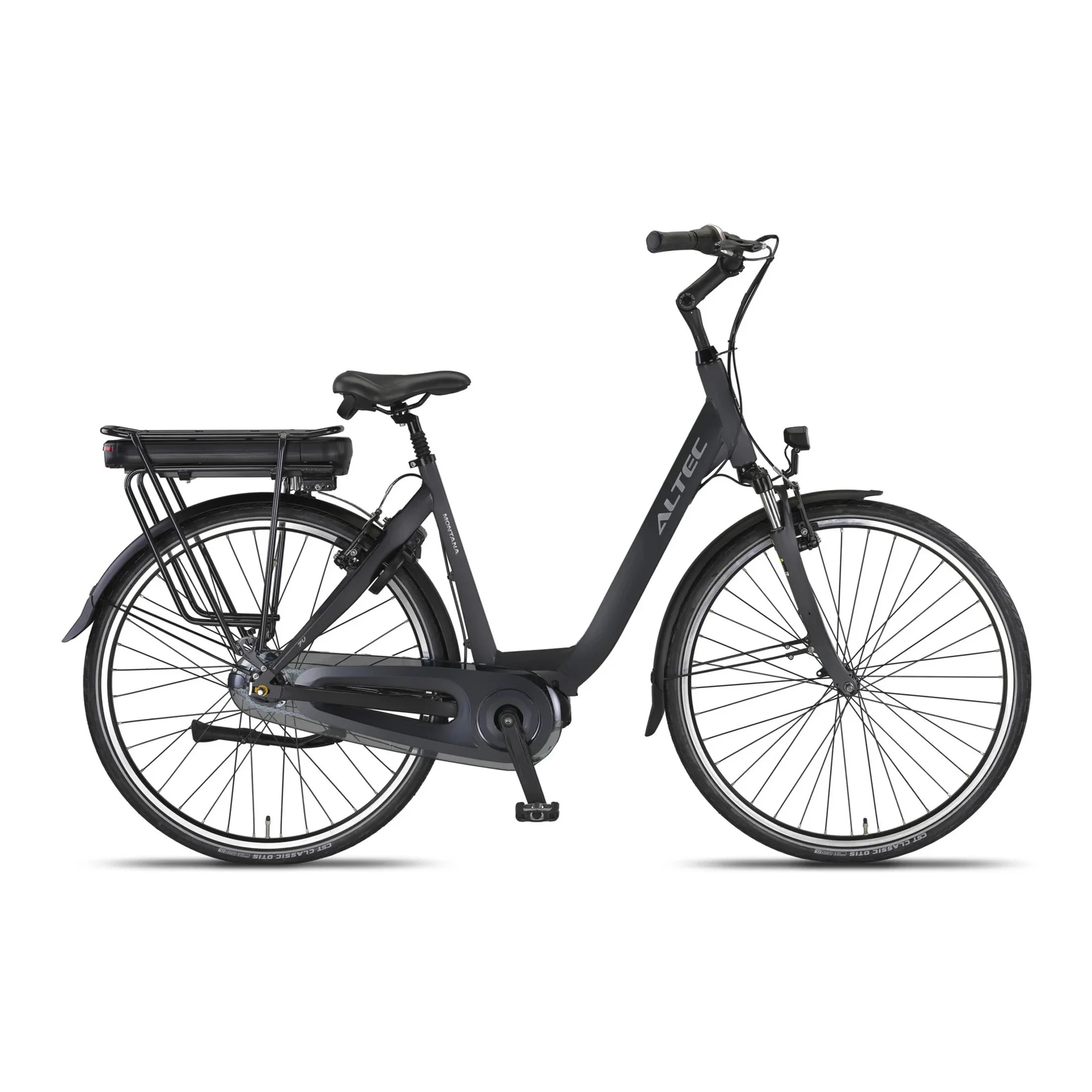 Altec Montana - V-Brake Remmen - Elektrische Fiets - Mat Zwart - 28 inch - Accu 518Wh (37V, 14Ah) - 250W (80Nm) Ananda Middenmotor - Shimano Nexus 7 Versnellingen - AE-trading