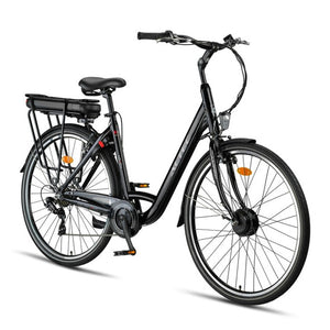 Altec Moven Elektrische Fiets 28 inch – 53 cm – Voorwielmotor – 518Wh – Shimano 7-speed – Zwart Glans - AE-trading