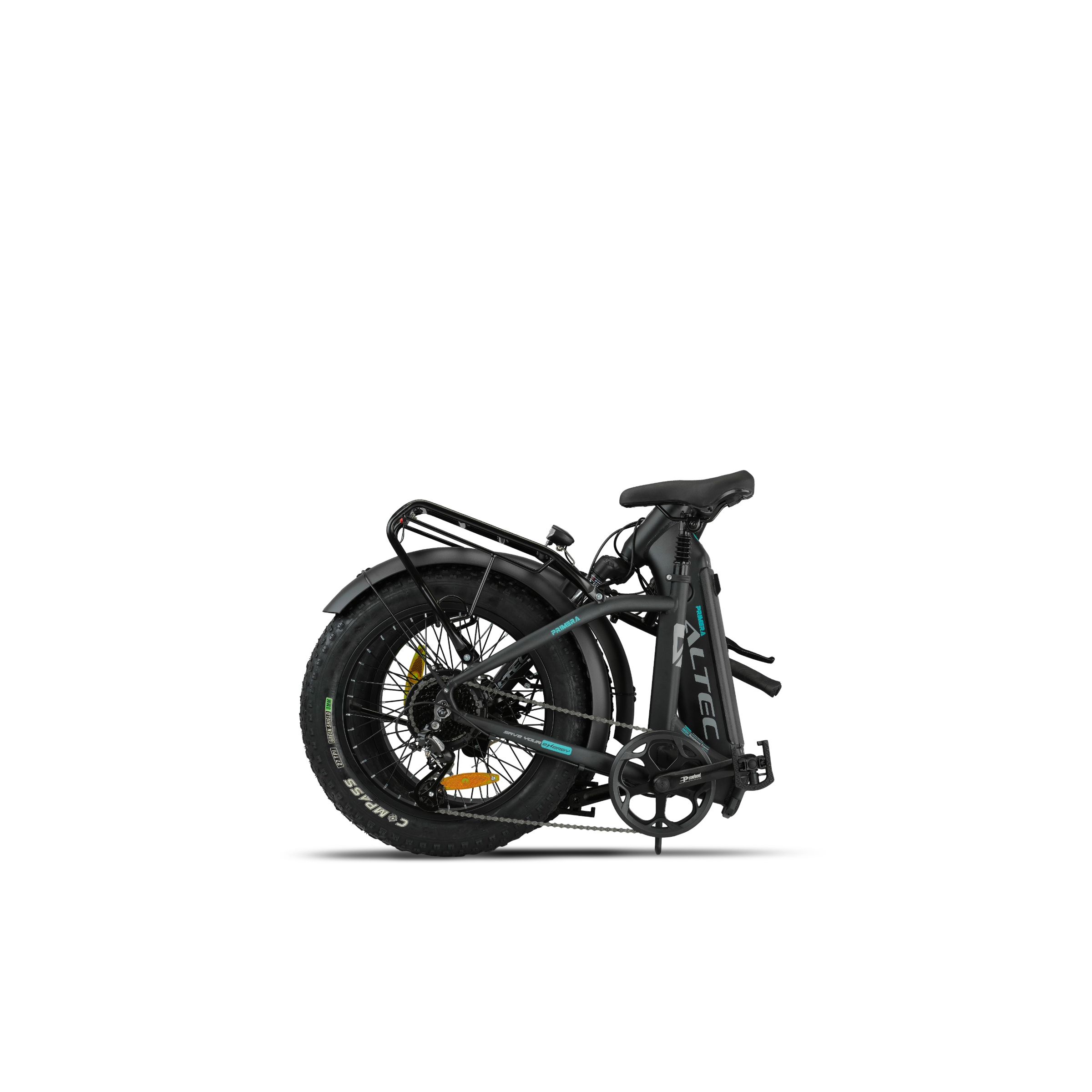 Altec Primera - Fatbike Vouwfiets - Mat Zwart - 20 inch - Accu 480Wh (48V, 10Ah) - 250W (60Nm) Achterwielmotor - Shimano 8 Versnellingen - AE-trading