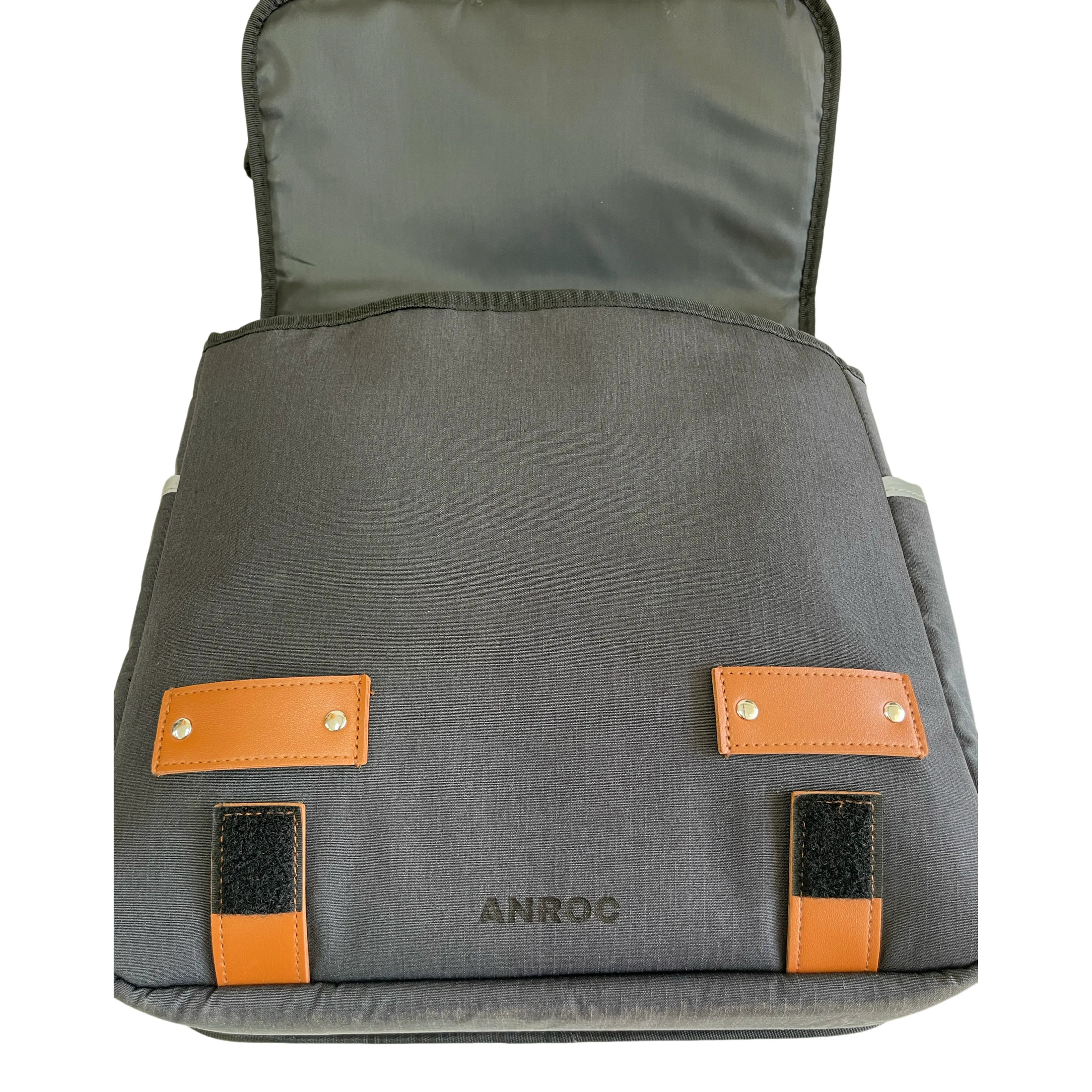 Anroc Dubbele Fietstas Retro Canvas waterafstotend Donker Grijs